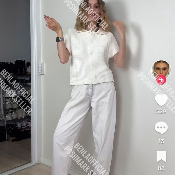 NWT ZARA CHUNKY KNIT PETER PAN COLLAR CARDIGAN - Picture 4 of 12